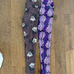 Lularoe Disney Villians cruella deville leggings lot bundle   Lot of 2 Disney villains leggings by Lularoe  One size   In good condition