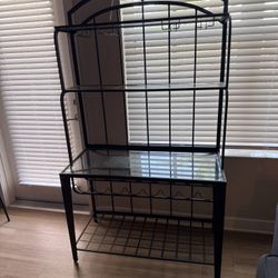 Metal and Glass Baker’s Rack – Wine & Storage Shelves