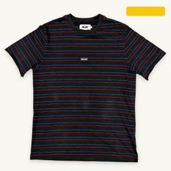 Vintage Palace Black Red Blue Stripe T-Shirt Size L