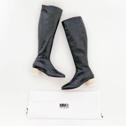 MM6 Maison Margiela Black Knee-High Boots