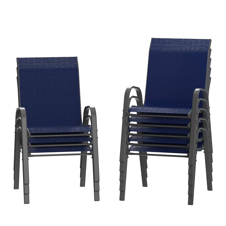 Patio Chairs Set of 8, Outdoor Stackable Dining Chairs for All