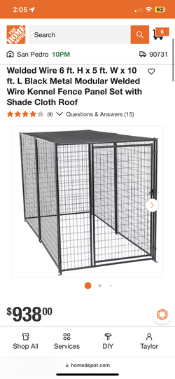 Lucky Dog Black Modular Welded Wire Kennel