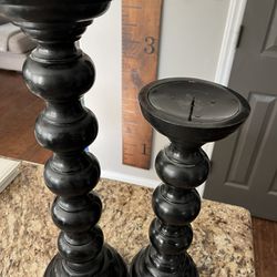 Black Candle Holders (2)