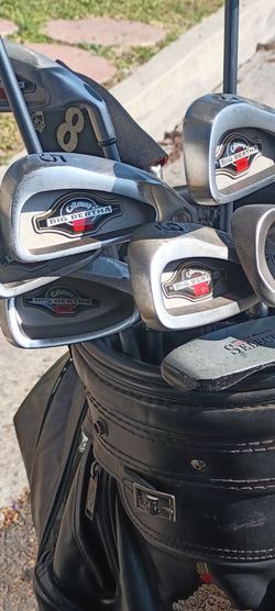 Callaway Mint golf Irons and Black Big Bertha Bag