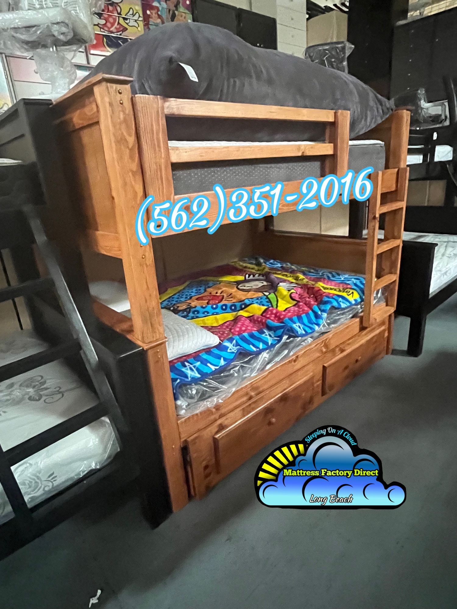 Triple Bunk Bed Oak With Mattresses Included Full