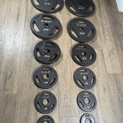 BRAND NEW Full Set Of Cast Iron CAP Weight Plates  from 2.5s to 45s [Total: 245 lbs]