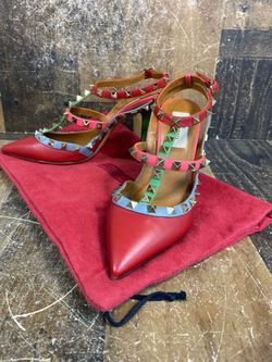 Valentino Garavani Rockstud Multicolor Pump Rosso/Grogio/Clover (A1D008596)