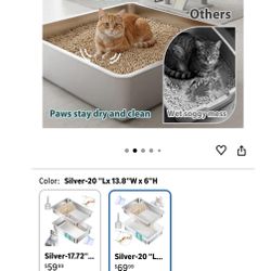 Stainless Steel Sifting Litter Box for Pine Pellets,Sifting Cat Litter Box (m24)