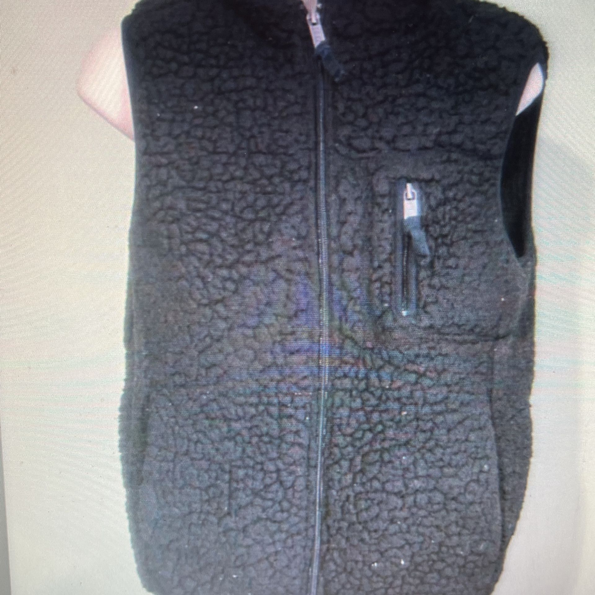 Original Weatherproof Vintage Women's Small Black Sherpa Shearing Hooded Vest