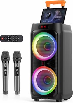 Brand New in Box 500W Karaoke Machine – 2 Wireless Mics, Bluetooth, RGB Lights