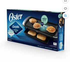 Oster DiamondForce Nonstick Electric Griddle with Warming Tray, 10" x 20", Black, 1500W (Watts), 1 Each