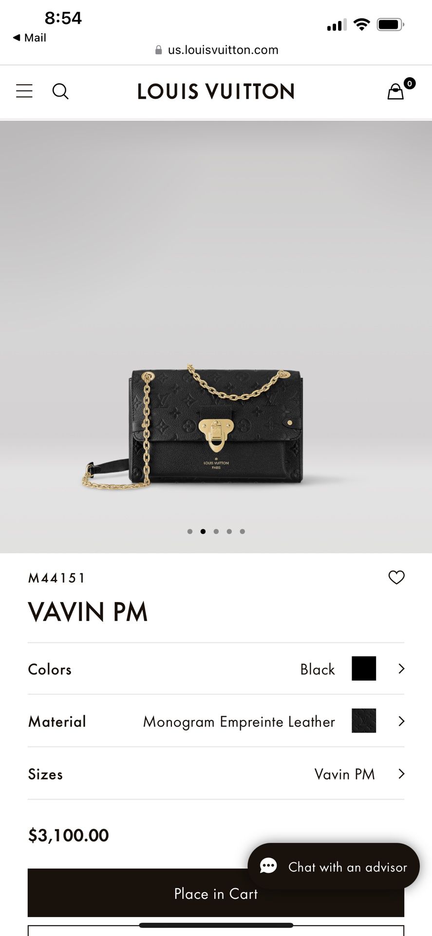 Louis Vuitton Monogram Empreinte Vavin PM Black M44151