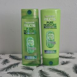Garnier Fructis Pure Moisture Hydrating Shampoo & Conditioner 12.5oz ( Hyaluronic Acid + Cucumber 🥒 Water )