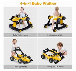 4 in 1 baby walker foldable activity push walker adjustable