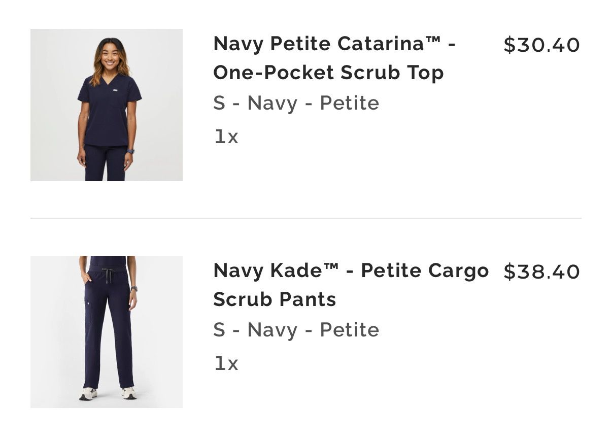 Figs Scrubs Set (Navy, Small Petite)
