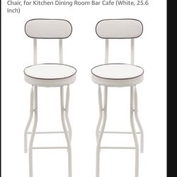 2Pcs Folding Bar Stool with Backrest