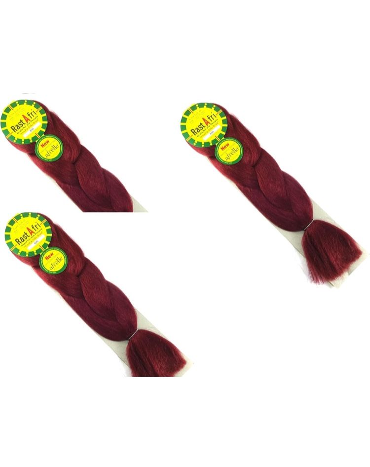Afrelle by Kanekalon Rasta Fri Braids (3 Pack) (Burgundy) *BRAND NEW*
