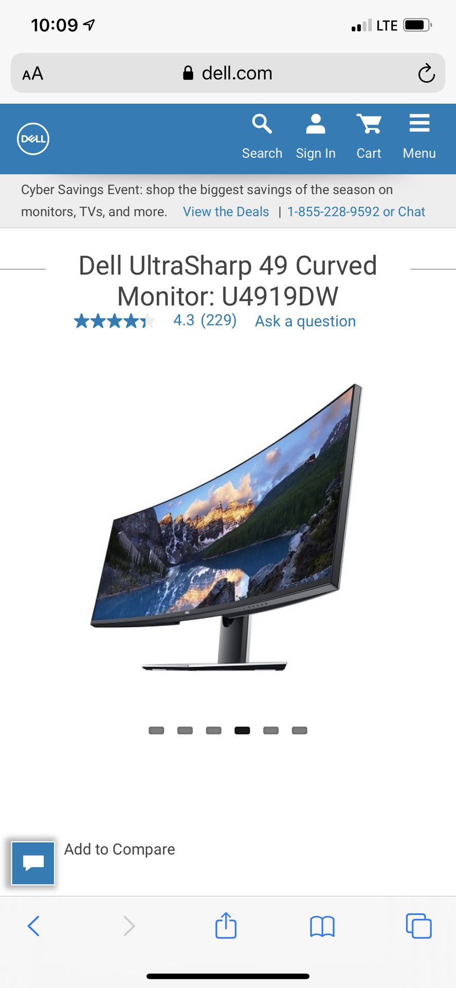 Dell 49” Curved Monitor