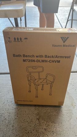 Vaunn Medical Bath Bench with Back and Armrest