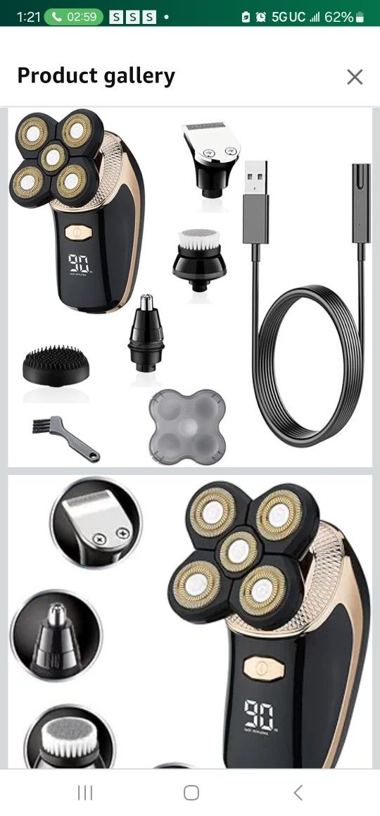 Head Shavers for Bald Men, 5in1 Facial body grooming electric shaver kit wet dry waterproof beard hair trimmer electric razor for men bald shaving mac