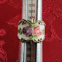 925 Sterling Silver Espo Enamel Ring