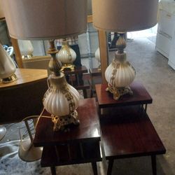 Mid-century And Tables With Lamps