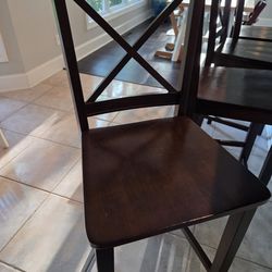 Crate and Barrel Solid Wood Bar Heigh stools