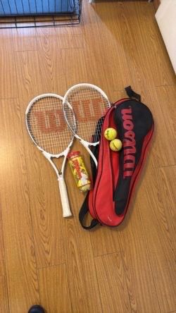 Wilson Hyper Hammer 5.3 Tennis Racquet,Rocket bag, 2 rocket and balls all for $165