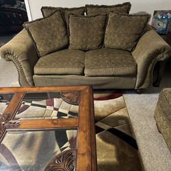 Sofa, Arm Chair, Coffee Table, and Side Table Set