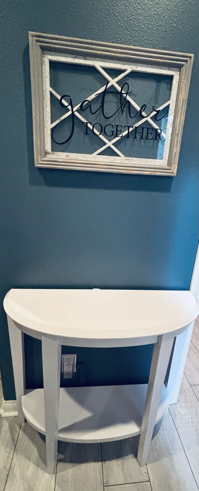 Farmhouse Wall Decor And Console Half Table