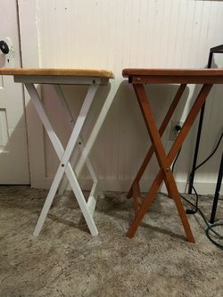 pair of folding TV tray tables / snack Winsome Alex Foldable Snack Tables and Mainstays Folding TV Tray Tables)