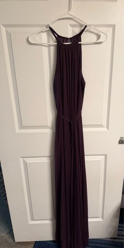 David's Bridal Plum Halter Neck Maxi Dress Size 8