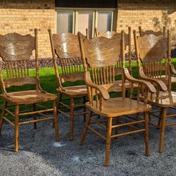 6 heavy solid wood matching chairs BRING MUSCLE 