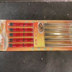 Chinese Reusable Stainless-Steel Chopsticks (5 Pairs)