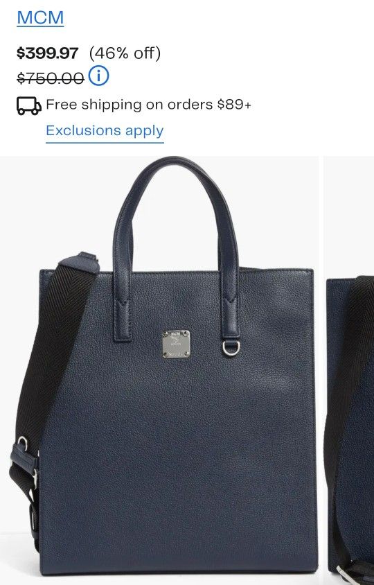 Mcm Navy Tote Bag (Medium