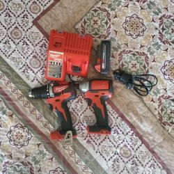 MILWAUKEE IMPACT DRILL AND REGULAR DRILL 