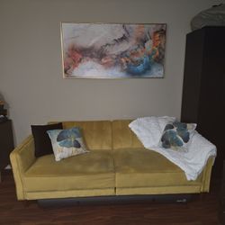 Sofa Bed Futon Couch (Mustard Yellow)
