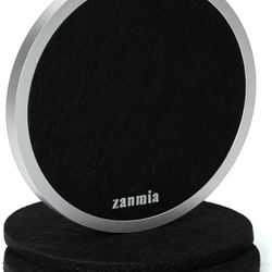 Black Absorbent Metal Coaster with Replaceable Felt Inserts, Non-Slip Aluminum Drink Coaster for Hot & Cold Drinks, for Home & Office