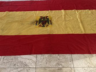 Large vintage Spanish Spain National flag banner Franco era military dictator
