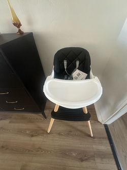Wooden style baby high chair