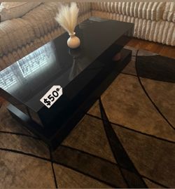 Glass living room coffee table
