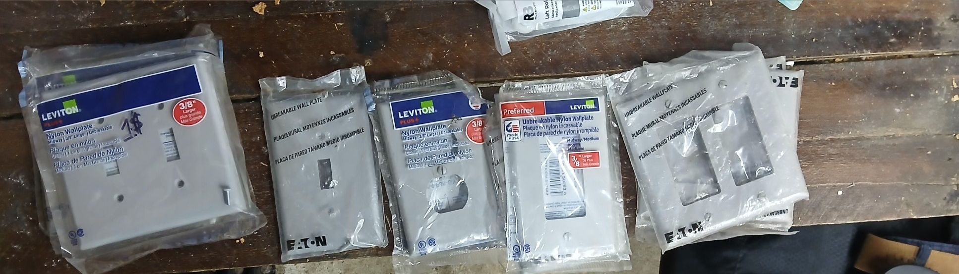 New Leviton/Eaton Wall Plates All Grey 11 Totak