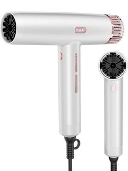 (New in Box) K&K Hair Dryer,Negative Ionic Blow Dryer with 110, 000 RPM Brushless Motor for Fast Drying,High-Speed Low Noise Thermo-Control Hairdryer