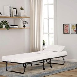 DHP Folding Rollaway Guest Bed with 5" Mattress, Twin