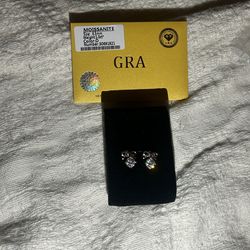 6.5mm 1 carat cute moissanite bow earrings