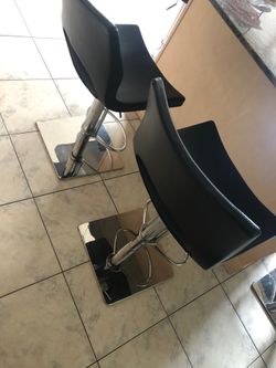 Set of 6 Black Swivel Stool Bar Chair with adjusting Pedal