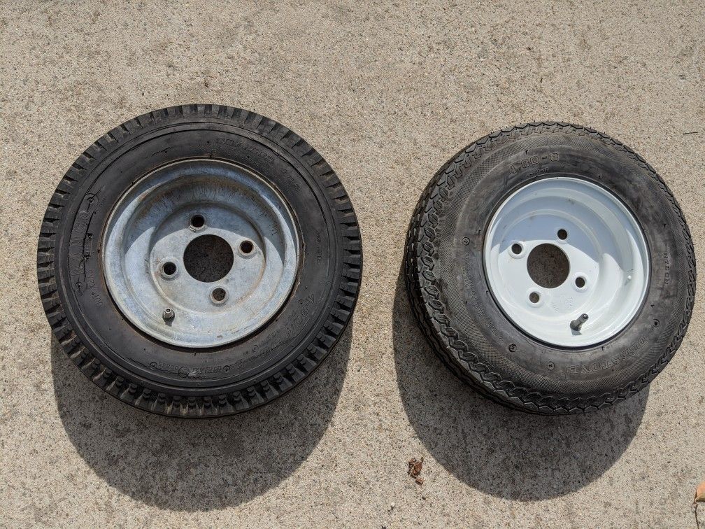 2 Trailer Tires 8" (4 lug)