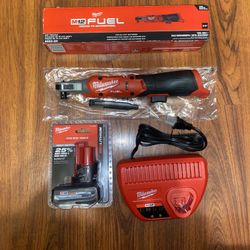 New Milwaukee Fuel Brushless 3/8 Ratchet  70LB Torque Power(400  RPM) Model Number (3053-20) (1) 5.0 High Output Battery (48-11-2450)(1) M12 Charger 
