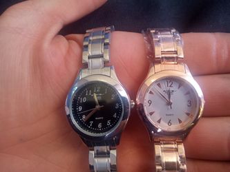 Two Female By Milano Silver And Gold Color Link Wrist Watches