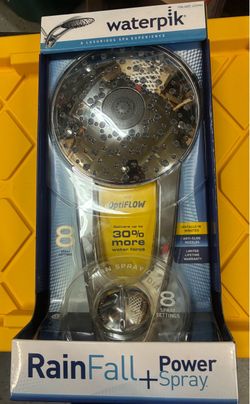 NEW- Waterpik 8-Spray Fixed Rain Shower Head (Model YPW-833E)
